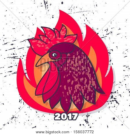 Rooster vector illustration. Bird character for logo badge card etc.