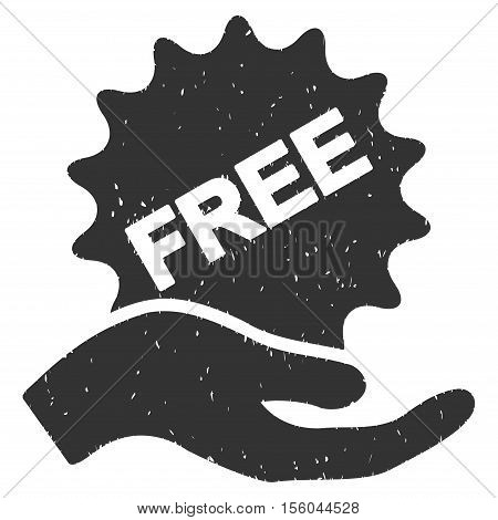 Free Present rubber seal stamp watermark. Icon vector symbol with grunge design and corrosion texture. Scratched gray ink sign on a white background.