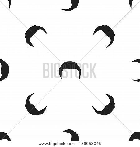 Woman's hairstyle icon in black style isolated on white background. Beard pattern symbol vector illustration.