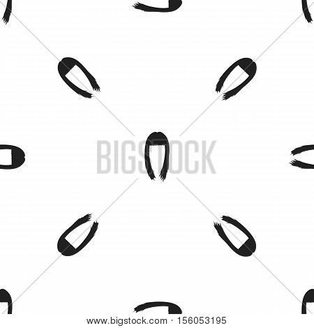 Woman's hairstyle icon in black style isolated on white background. Beard pattern symbol vector illustration.