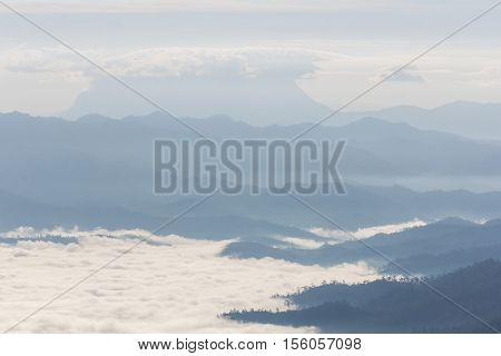Sea Of Mist With Doi Luang Chiang Dao, View Form Doi Dam in Wianghaeng Chiangmai Thailand