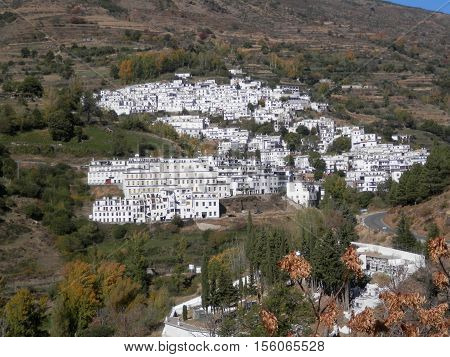 White village of Trevelez in Alpujara Spain