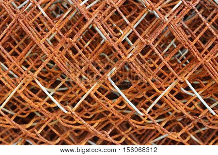 Close up of rusted old wire mesh