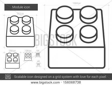 Module vector line icon isolated on white background. Module line icon for infographic, website or app. Scalable icon designed on a grid system.