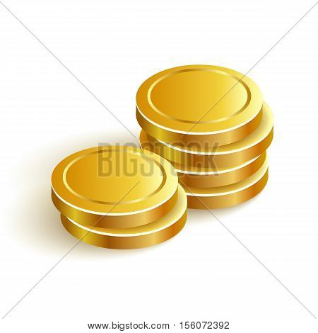 Gold Coins Vector Icon Eps Payment Two