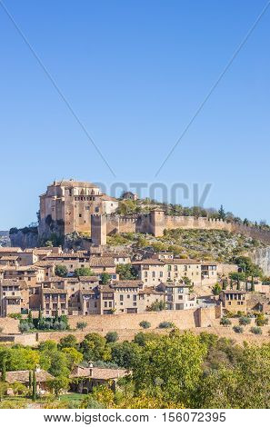Mountian Village Alquezar In The Pyrenees