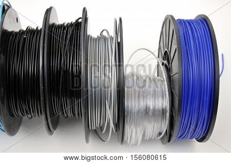 3d printing filament spools in different colours