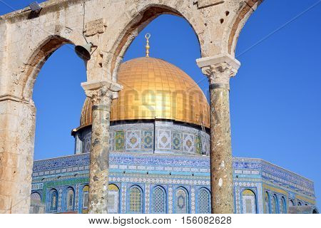 JERUSALEM ISRAEL 23 10 16: Temple Mount known as the the Noble Sanctuary of Jerusalem located in the Old City of Jerusalem, is one of the most important religious sites in the world.