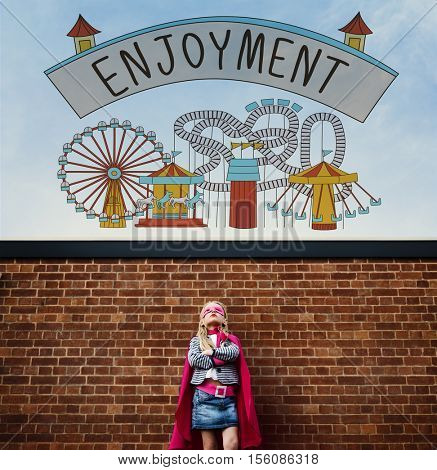 Enjoyment Entertainment Amusement Park Concept