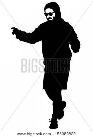Danser men in rap style on white background