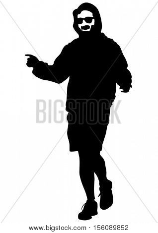 Danser men in rap style on white background
