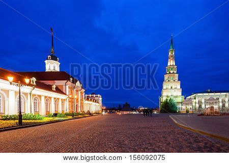 Suyumbike Tower Also Called The Khans Mosque Of The Kazan Kremlin