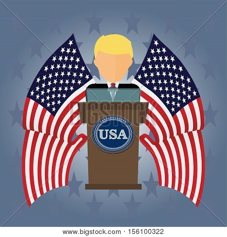 President USA speaks to people from tribune.