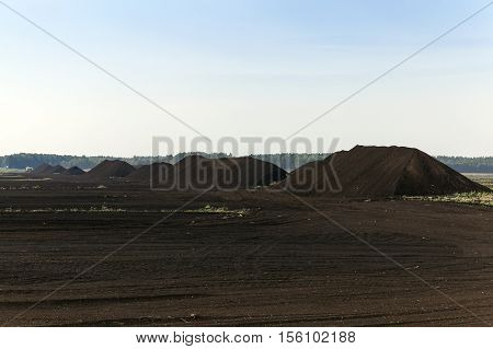 an area in which production is carried black peat, peat mountains