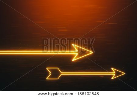Yellow Light Arrows flying to target with Orange Light
