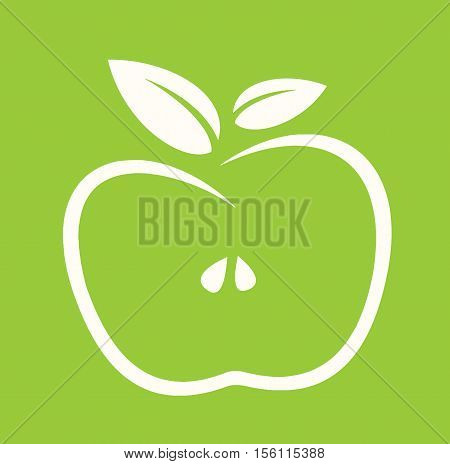 Apple Eco Green Sign - Eco Apple Mordern Abstract For Logos, Banners, Templates, Internet Web Sites - Flat Icon Vector Illustration Stock EPS