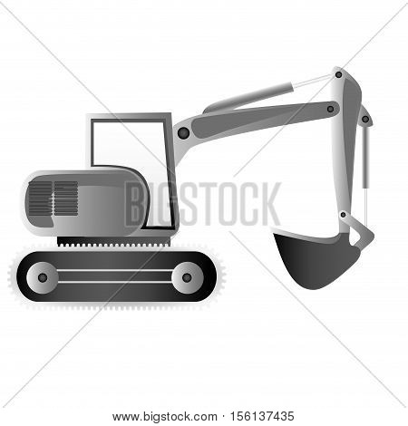 backhoe machine icon image vector illustration design