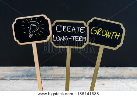 Concept Message Create Long-term Growth And Light Bulb As Symbol For Idea