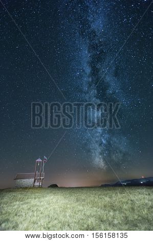Milky Way Galaxy Over A Chapel In Bulgaria