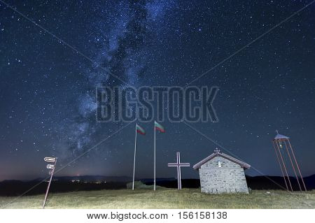 Milky Way Galaxy Over A Chapel In Bulgaria