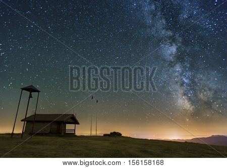 Milky Way Galaxy Over A Chapel In Bulgaria