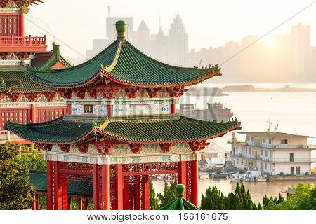 Tengwang PavilionNanchangtraditional ancient Chinese architecture made of wood.