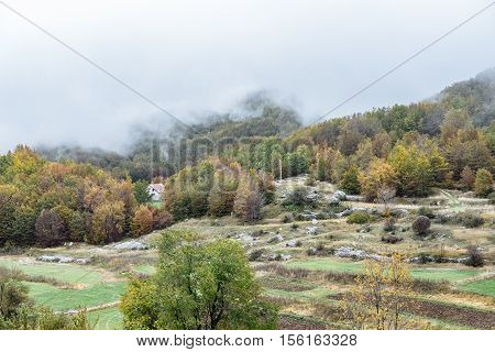 Beautiful Autumn Landscape in mountain Montenegro .