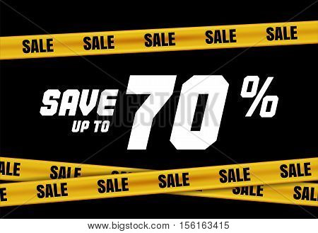 Big Sale Banner With Yellow Tape For Web, Flyer, Shop