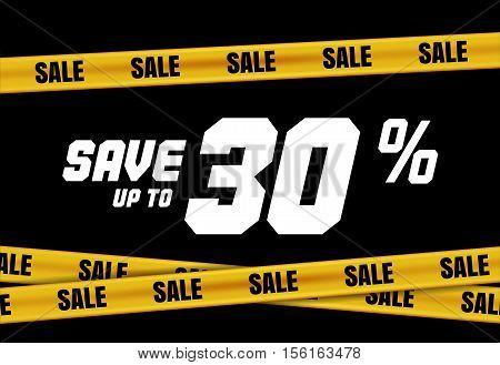 Big Sale Banner With Yellow Tape For Web, Flyer, Shop