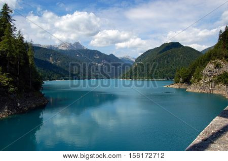 The artificial lake of Sauris (Lago di Sauris) in Friuli Venezia Giulia Udine Italy Europe