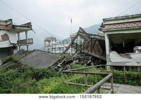 China Sichuan earthquake site of yingxiu in ganzi