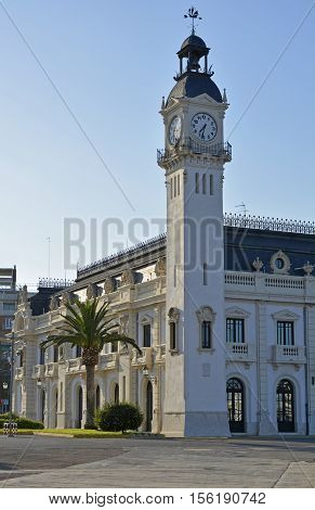 Port Authority buildings on harbourside in Valencia Spain