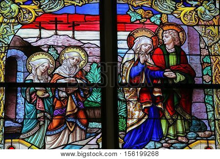 Stained Glass - Mary And Saint John On Good Friday
