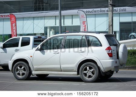CHIANG MAI THAILAND - OCTOBER 9 2016: Private Suv car Chery Tiggo. Product from china. On road no.1001 8 km from Chiangmai city.
