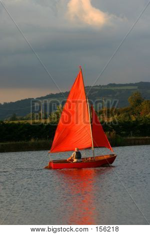 Orange Sail Boat