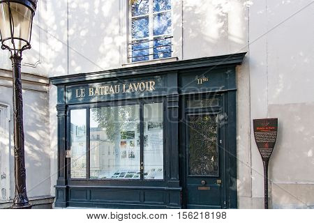 PARIS, FRANCE. Circa april 2016: Le Bateau-Lavoir (