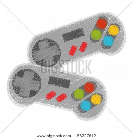 Videogame control icon. Game play leisure gaming and controller theme. Isolated design. Vector illustration