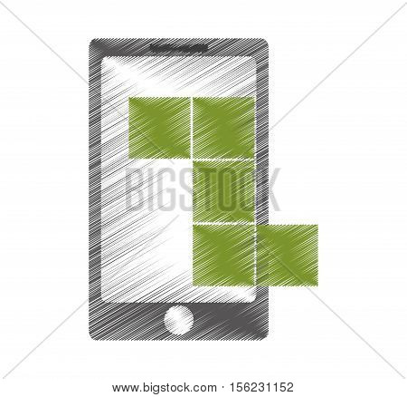 Smartphone and tetrix videogame icon. Game play leisure gaming and controller theme. Isolated design. Vector illustration
