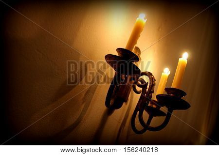 Candle light dinner in a restaurant in Porto, Portugalia.