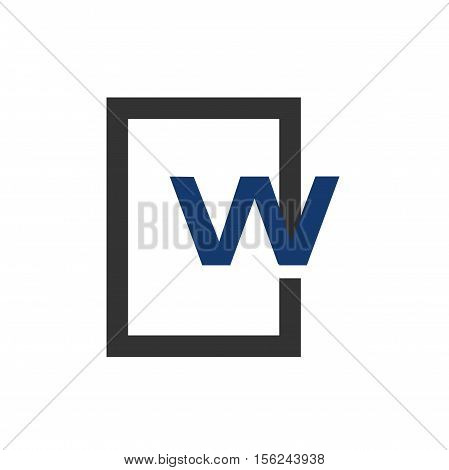 W letter in square logo design, w letter initial