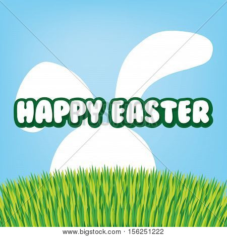 Happy easter card icon vector illustration graphic design