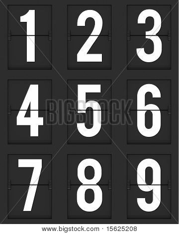 Conjunto de números da placa do calendário mecânico