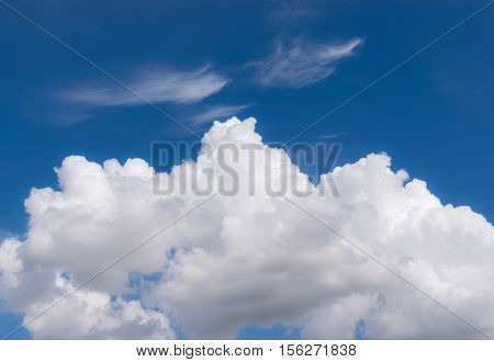 blue sky with clouds closeup for background or backgrop nature concept