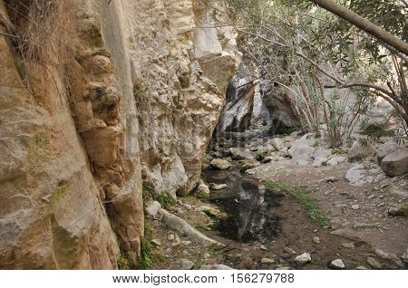 Gorge Avakas Cyprus. Rocks and high walls.