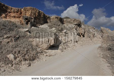 Gorge Avakas Cyprus. Rocks and high walls.