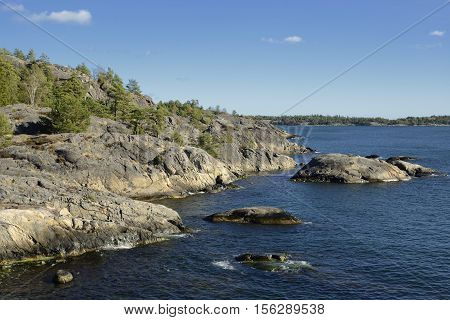 Summer an Nynashamn achipelago, blue sky .