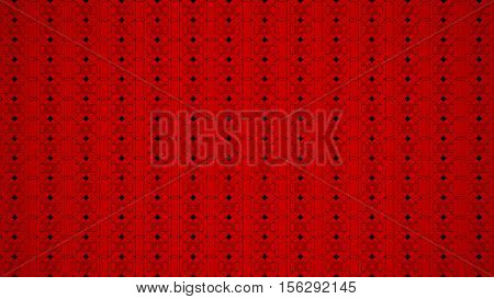 Red graphic background with pattern. Digital illustration. 3d rendering.