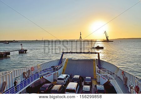 The View Of The Sunset From The Ferry To The Crimea