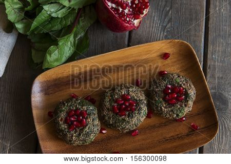 pkhali vegetable dish with walnuts and pomegranate Georgian cuisine