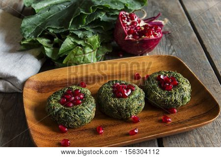 pkhali vegetable dish with walnuts and pomegranate Georgian cuisine
